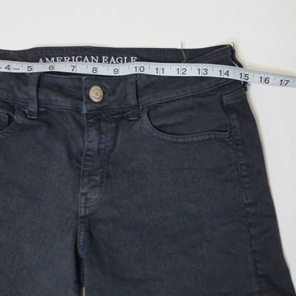 American Eagle Womens Super Stretch Black Shorts Size 8 - Picture 5 of 7